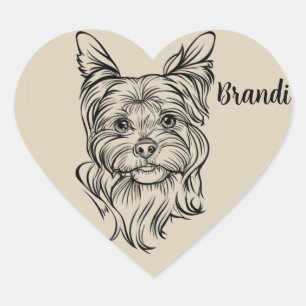 Adesivo Coração Autocolante Heartístico Shih Tzu Personalizado Com