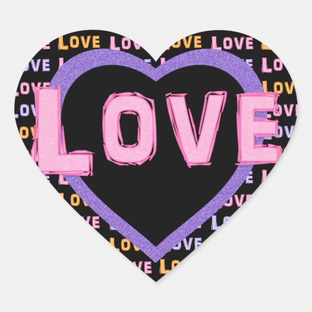 Adesivo Coração Autocolantes cor-de-rosa (Frente)