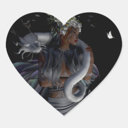 Adesivo Coração Autocolantes de fadas e dragões