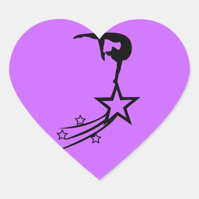 Adesivo Coração Autocolantes de ginástica personalizados (Frente)