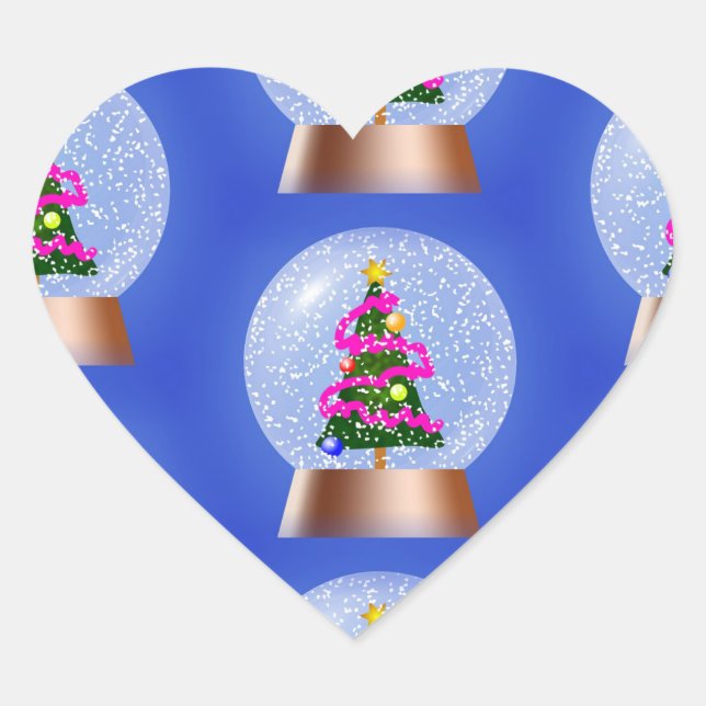 Adesivo Coração autocolantes do globo da neve (Frente)