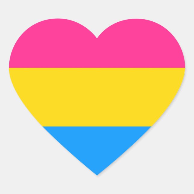 Adesivo Coração Autocolantes do Orgulho Pansexual (Frente)