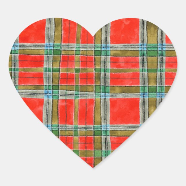Adesivo Coração Autocolantes MAC BAIN TARTAN (Frente)
