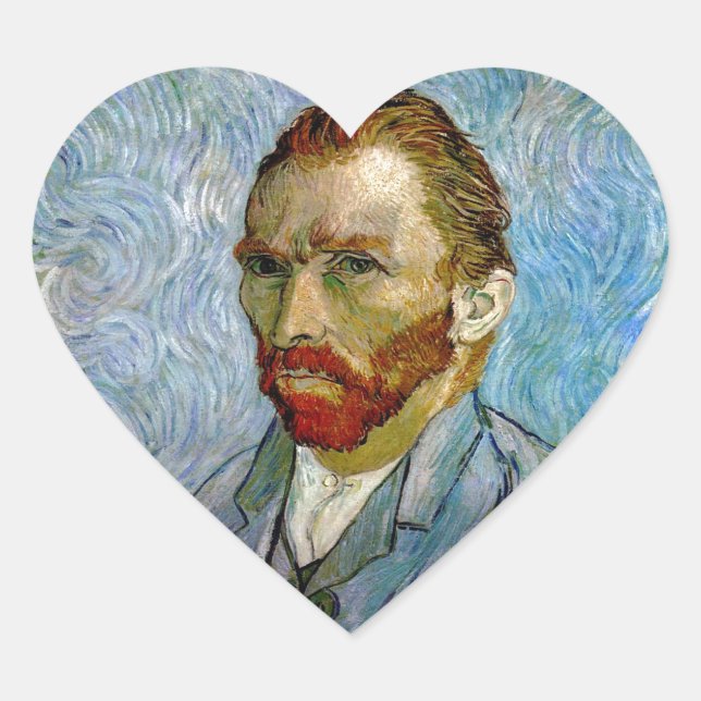 Adesivo Coração autorretrato de Van Gogh (Frente)