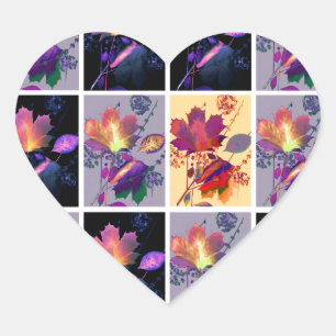 Adesivo Coração Autumn Deixa Colagem de Colagem de Colheita de Pat