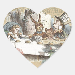 Adesivo Coração Aventuras de Alice no País das Maravilhas - Chá Ma