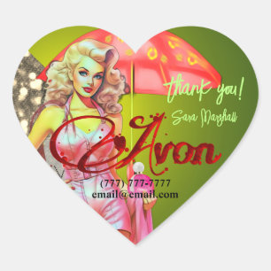 Adesivo Coração Avon Representante Obrigado