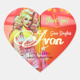 Adesivo Coração Avon Representante Obrigado