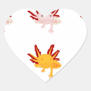 Adesivo Coração Axolotl modelo