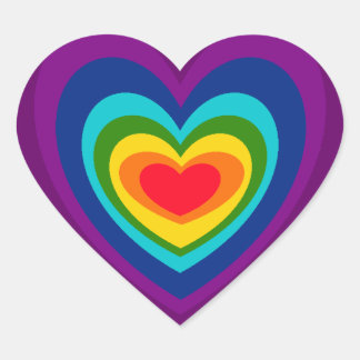 Adesivo Coração AZ- Rainbow Heart Stickers