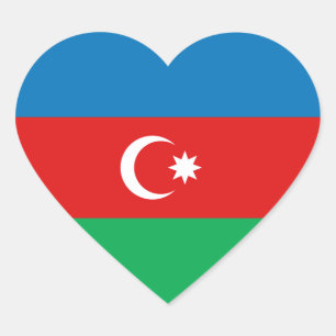 Adesivo Coração Azerbaijão Flag Heart Sticker