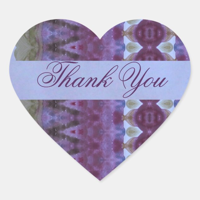 Adesivo Coração Azul Roxo e Mauve (Frente)