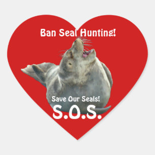 Adesivo Coração BABY SEAL Anti-Seal Hunt Selvagem Sticker