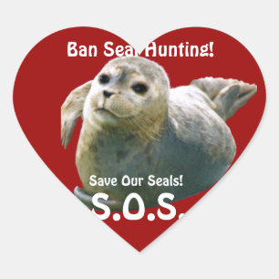Adesivo Coração BABY SEAL Anti-Seal Hunt Wildlife Sticker