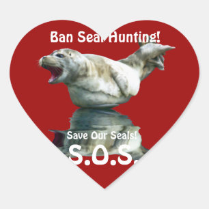 Adesivo Coração BABY SEAL Anti-Seal Hunt Wildlife Sticker