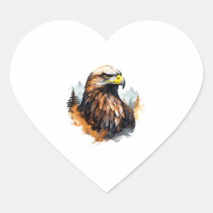 Adesivo Coração Bald Eagle Falconer Hunter Nature Ornithologista