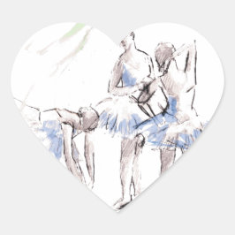 Adesivo Coração Ballerina Balé de Aquarela