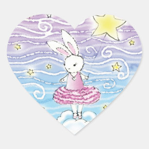 Adesivo Coração Ballerina Bunny Stickers