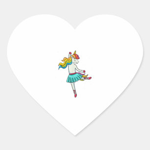 Adesivo Coração Ballerina Unicorn Balé Dançante Dancer Tutu Vestid