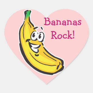 Adesivo Coração banana feliz