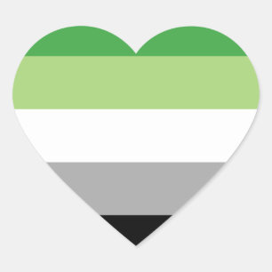 Adesivo Coração Bandas do Orgulho Aromântico