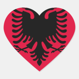 Adesivo Coração Bandeira albanesa