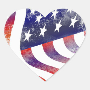 Adesivo Coração Bandeira Americana