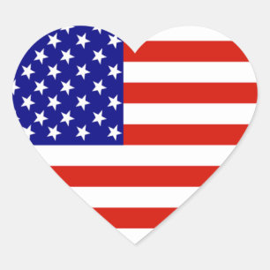 ADESIVO CORAÇÃO BANDEIRA AMERICANA