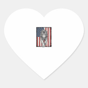 Adesivo Coração Bandeira Americana Vintage Gravada Patriótica do T