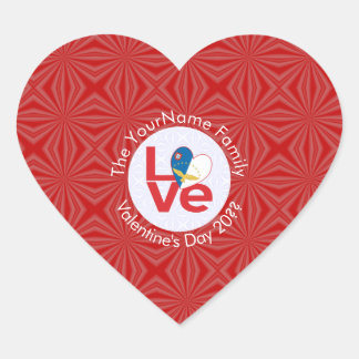 Adesivo Coração Bandeira Azores Vermelho AMOR Personalizada 