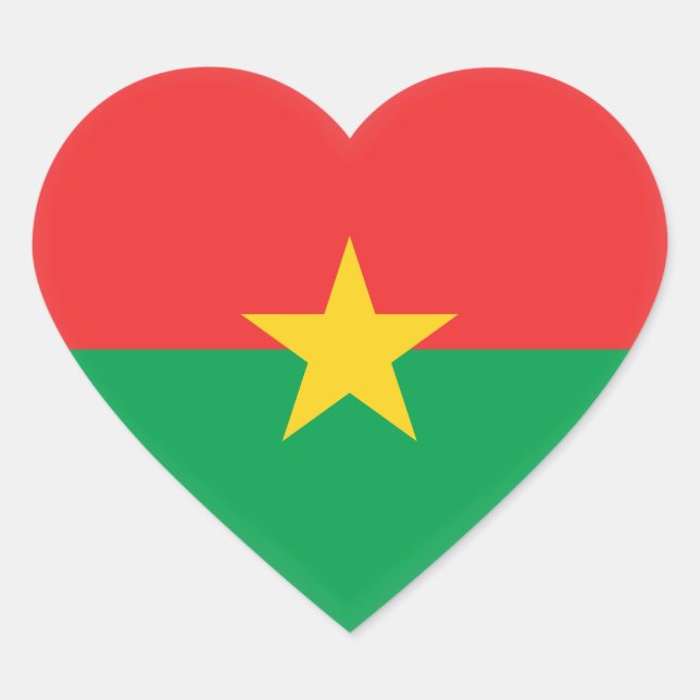 Adesivo Coração Bandeira Burkina Faso (Frente)