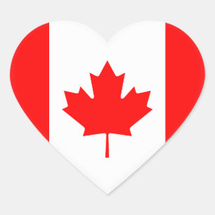 Adesivo Coração Bandeira (canadense) de Canadá