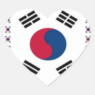 Adesivo Coração Bandeira Coreana Diagonal Bonita: Uma Arte Infinit