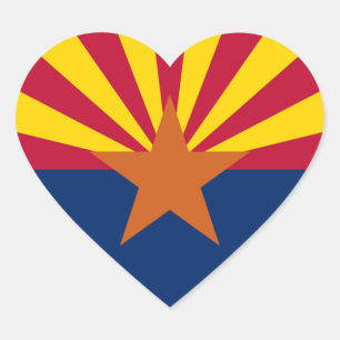 Adesivo Coração Bandeira da Arizona