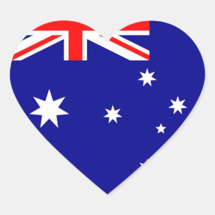 Adesivo Coração Bandeira da Austrália