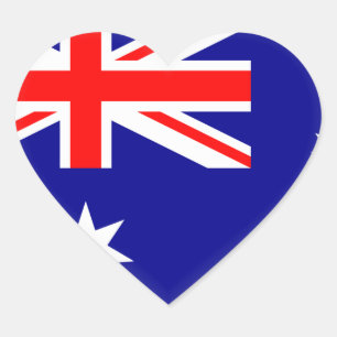 Adesivo Coração Bandeira da Austrália (Austrália)