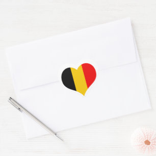 Adesivo Coração bandeira da Bélgica