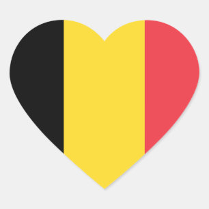 Adesivo Coração Bandeira da Bélgica