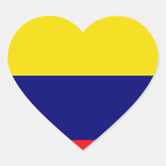 Adesivo Coração bandeira da Colômbia