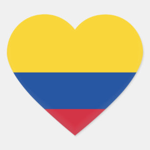 Adesivo Coração Bandeira da Colômbia (Colômbia)