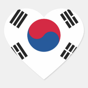 Adesivo Coração Bandeira da Coreia do Sul
