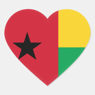 Adesivo Coração Bandeira da Guiné-Bissau