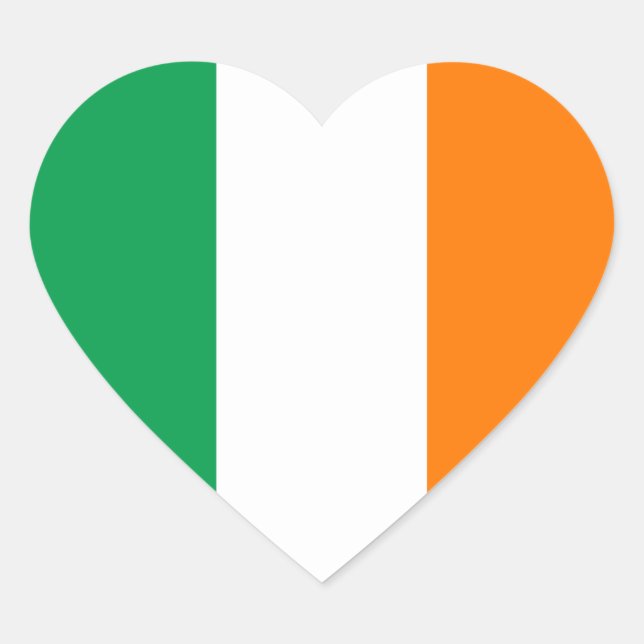 Adesivo Coração Bandeira da Irlanda (Frente)