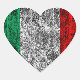 Adesivo Coração bandeira da itália