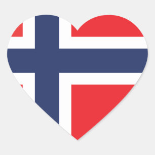 ADESIVO CORAÇÃO BANDEIRA DA NORUEGA