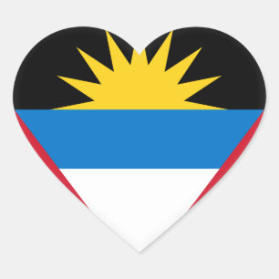 Adesivo Coração Bandeira de Antígua e de Barbuda