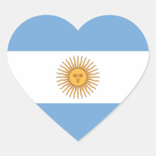 Adesivo Coração Bandeira de Argentina