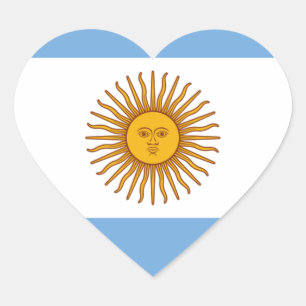 Adesivo Coração Bandeira de Argentina - bandera de Argentina