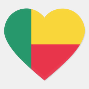 Adesivo Coração Bandeira de Benin