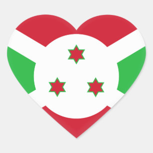 Adesivo Coração Bandeira de Burundi